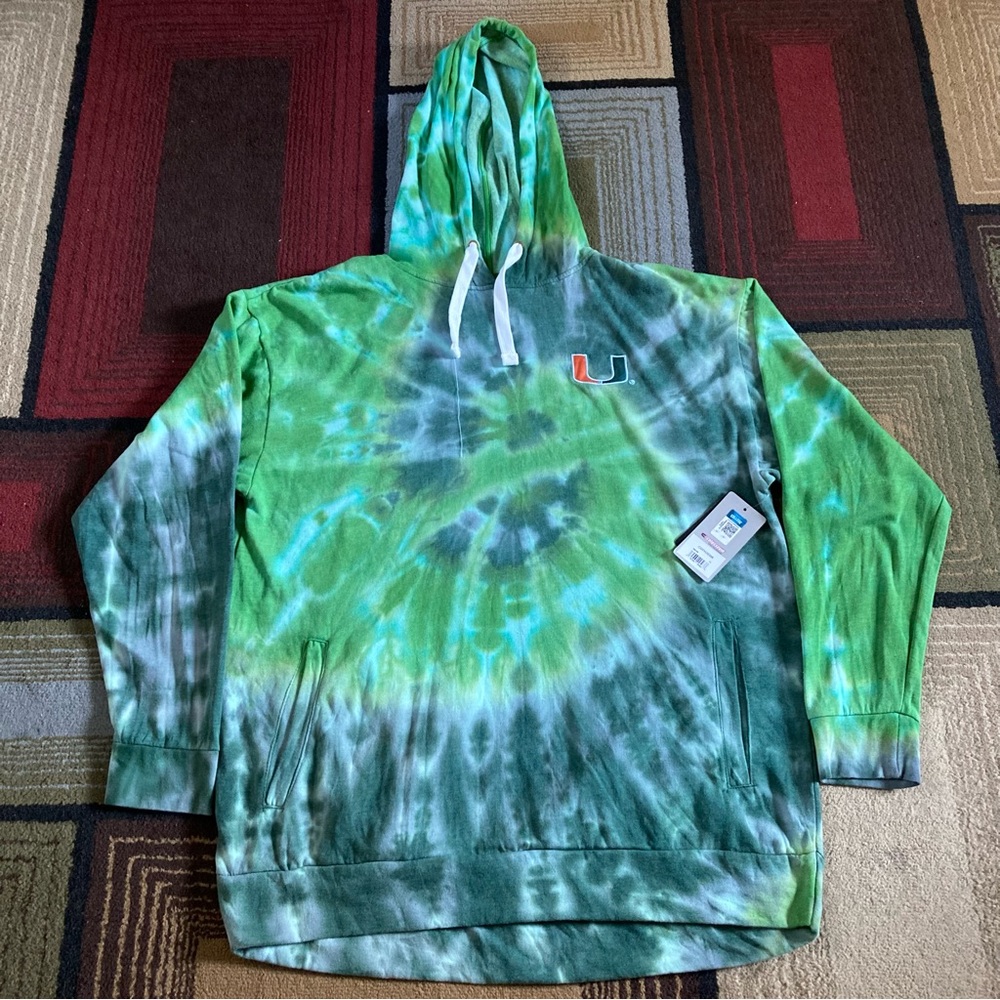 University of Miami Tie-Dye College Colosseum Sweatshirt Hoodie Men’s Sz XL